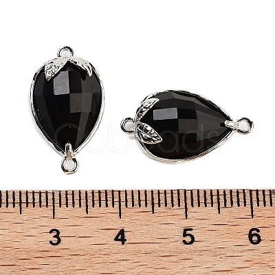 Natural & Synthetic Mixed Stone Faceted Teardrop Connector Charms G-B081-03G-1