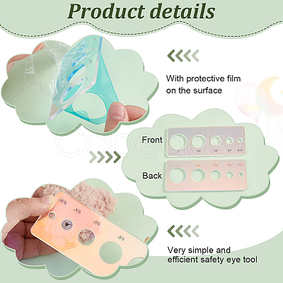 Acrylic Measuring Tool for Doll Craft Eyes TOOL-WH0155-110A-01-1