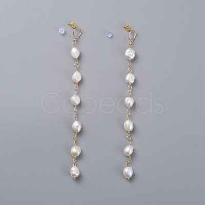 Natural Cultured Freshwater Pearl Dangle Earrings EJEW-JE03827-01-1