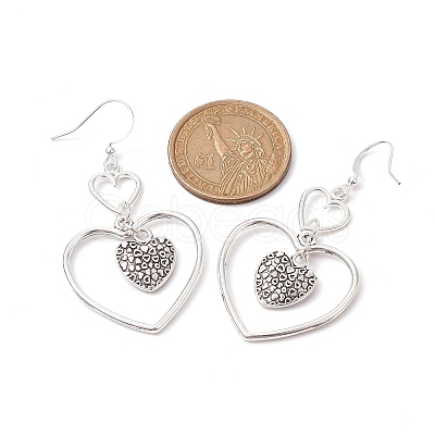 Heart Alloy Dangle Earrings EJEW-JE05534-03-1