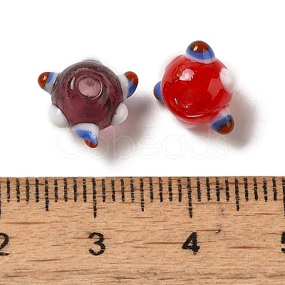 Handmade Pumpkin Spot Lampwork Beads LAMP-P064-02A-1