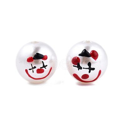 Halloween Opaque ABS Plastic Imitation Pearl Enamel Beads KY-G020-01K-1