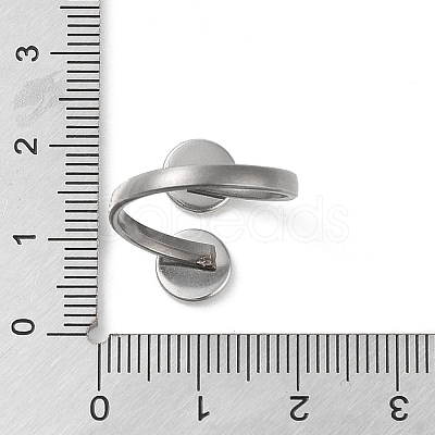 Non-Tarnish 304 Stainless Steel Open Cuff Ring Findings STAS-E124-05A-P-1