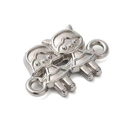 Non-Tarnish 304 Stainless Steel Girls Connector Charms STAS-N103-37P-1