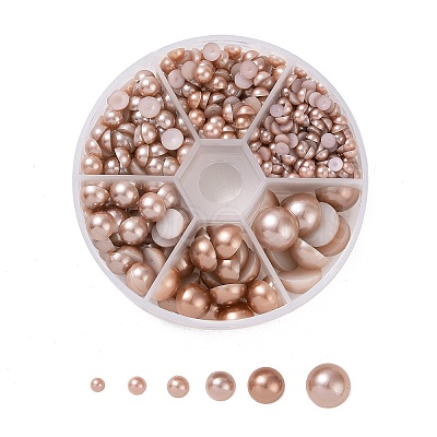 1Box ABS Plastic Imitation Pearl Dome Cabochons SACR-X0002-49-B-1