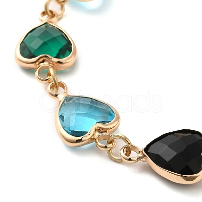 Colorful Glass Link Chain Bracelets BJEW-B075-09-1