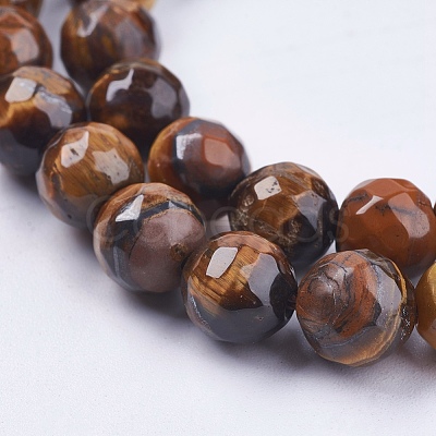 Natural Tiger Eye Round Bead Strands G-R203-8mm-1