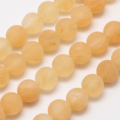 Coffee Watermelon Stone Glass Beads Strands X-G-D687-8mm-1