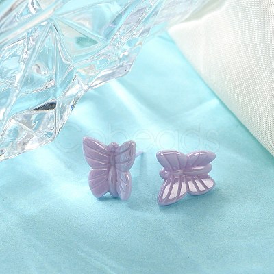 Hypoallergenic Bioceramics Zirconia Ceramic Butterfly Stud Earrings EJEW-C065-01B-1