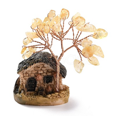 Resin & Natural Mixed Stone Model Ornament DJEW-Z001-01-1