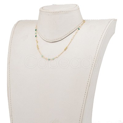 Faceted Glass Beaded Necklaces NJEW-JN03278-04-1