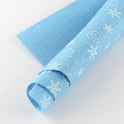 Snowflake & Helix Pattern Printed Non Woven Fabric Embroidery Needle Felt for DIY Crafts DIY-R056-03-1