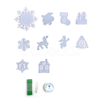 DIY Silicone Christmas Theme Wind Chime Molds Kit XMAS-PW0001-053-1