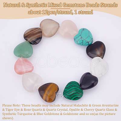 Olycraft 1 Strand Natural & Synthetic Mixed Gemstone Beads Strands G-OC0004-78-1