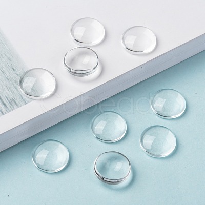 Transparent Glass Cabochons GGLA-R026-14mm-1