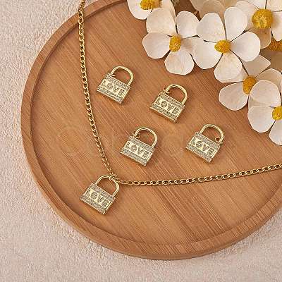 5Pcs Brass Micro Pave Clear Cubic Zirconia Pendants KK-SZ0004-99-1