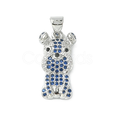 Brass Micro Pave Cubic Zirconia Pendants ZIRC-F138-02P-1