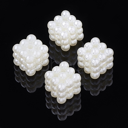 ABS Plastic Imitation Pearl Beads OACR-S020-37-1