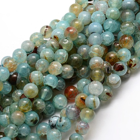 Dyed Natural Agate Round Beads Strands X-G-E321A-6mm-02-1