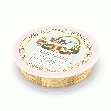 Eco-Friendly Round Copper Jewelry Wire CWIR-P001-01-0.3mm-1
