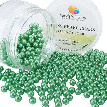  Pearlized Glass Pearl Round Beads HY-PH0001-6mm-074-1
