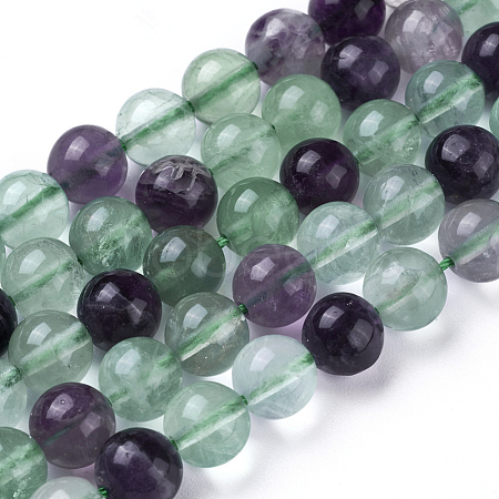 Natural Green Fluorite Beads Strands G-F433-8mm-1