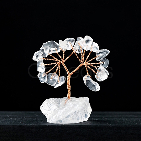 Natural Quartz Crystal Chips Tree Decorations PW-WG47948-01-1