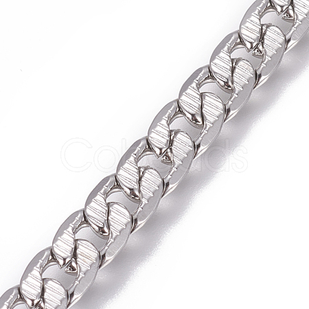 304 Stainless Steel Cuban Link Chains CHS-L020-032P-1
