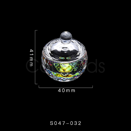 Faceted Round Nail Art Glass Dappen Dish MRMJ-S047-032-1