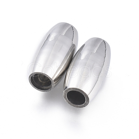 304 Stainless Steel Magnetic Clasps with Glue-in Ends STAS-D242-27P-1