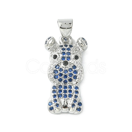 Brass Micro Pave Cubic Zirconia Pendants ZIRC-F138-02P-1