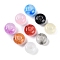 Resin European Beads with Glitter Powder, Large Hole Beads, Rondelle, Mixed Color, 13.5x7.5mm, Hole: 5mm