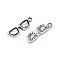 Glasses Alloy Small Handmade Charms Pendant, Antique Silver, 21x6.5x2mm, Hole: 1.4mm