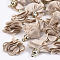 Cloth Pendants, with CCB Plastic, 6-Petal, Flower, Golden, Bisque, 26~27x17~28mm, Hole: 1.6mm