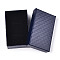 Rhombus Textured Cardboard Jewelry Boxes, with Black Sponge, for Jewelry Gift Packaging, Rectangle, Prussian Blue, 8x5x2.7cm, inside: 7.3×4.4cm.