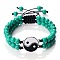 Black and White Yin Yang Synthetic Turquoise Braided Bracelets, Valentine's Day Adjustable Bracelets for Women Men