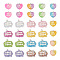 Cheriswelry 30Pcs 15 Styles Transparent Resin Pendants, Valentine's Day Charm, with Sequins & Glitter Powder & Platinum Tone Iron Findings, Heart & Cloud with Word, Mixed Color, 18~23x19~26x4.5~7mm, Hole: 2mm, 2pcs/style