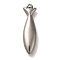 304 Stainless Steel Pendants, Fish Charm, Antique Silver, 34x10x5.5mm, Hole: 1.4mm