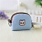 Animal Canvas Wallets, Bag with Keychain Clasp, Light Sky Blue, 11x11.5x2cm