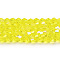 Transparent Electroplate Glass Beads Strands, AB Color Plated, Faceted, Bicone, Yellow, 6x6mm, Hole: 1mm, about 45~47pcs/strand, 9.65~9.84 inch(24.5~25cm)