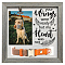 MDF Pet Photo Frames, for Tabletop Display Photo Frame, Square with Word, Black, Feather, 230x230mm