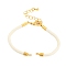 Nylon Cords Bracelet Makings Fit for Connector Charms, with Brass Findings and 304 Stainless Steel Lobster Claw Clasps, Long-Lasting Plated, White, 6-1/2~6-3/4 inch(16.5~17cm), Hole: 1.8mm