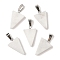 Natural White Jade Pendants, with 201 Stainless Steel Finding, Triangle, 24x15x5mm, Hole: 3x7.5mm