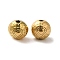 304 Stainless Steel Beads, Flat Round with Heart, Real 18K Gold Plated, 7x6.5mm, Hole: 1.4mm