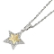 Brass Clear Cubic Zirconia Pendant Cable Chain Necklaces, Golden & Stainless Steel Color, Star, 17.72 inch(45cm)