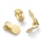 Brass Clip-on Earring Findings, with Round Flat Pad, Real 24K Gold Plated, 16x9x9mm