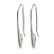 Brass Earring Hooks, Cadmium Free & Lead Free, 925 Sterling Silver Plated, 27x12x2.5mm, Hole: 3.5x5mm, Pin: 0.8mm