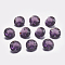 Faceted Glass Rhinestone Charms, Imitation Austrian Crystal, Flat Round, Amethyst, 10x5mm, Hole: 1.2mm