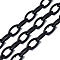 Handmade Opaque Acrylic Cable Chains, Oval, Black, 13x8x2mm