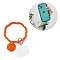 Silicone Loop Phone Lanyard, Wrist Lanyard Strap with Plastic & Alloy Keychain Holder, Dark Orange, 19.5cm